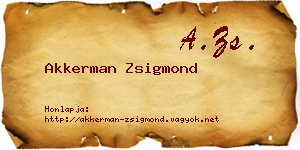 Akkerman Zsigmond névjegykártya